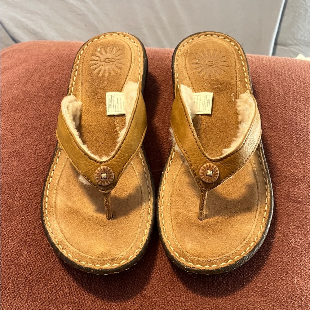UGG Tan and Cream Sandals
